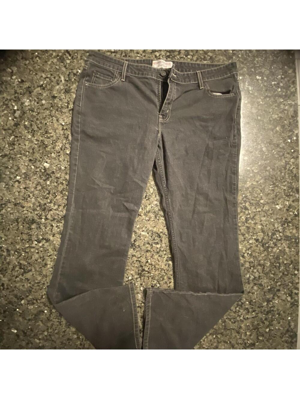 Levi Strauss Signature Low Rise Bootcut Jeans Juniors 17 Gray Dark Wash Stretch